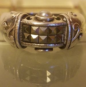 Judith Jack Sterling Silver Marcasite Pearl Ring